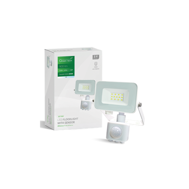 GREEN TECH LED reflektor 10 W 6500 K IP65 sa senzorom crni