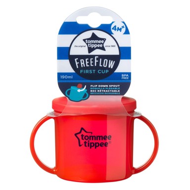TOMMEE TIPPEE Čašica s usnikom i ručkama, First Cup, 4m+, 190ml