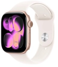 APPLE Watch serije 11, GPS, 46 mm, + remen S/M, bež (ružičasto zlato) (MEV64WF/A)