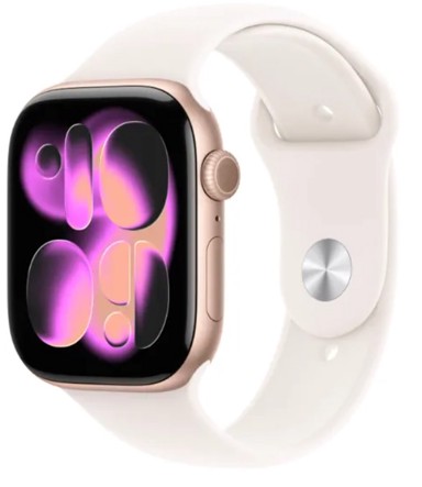 APPLE Watch serije 11, GPS, 46 mm, + remen S/M, bež (ružičasto zlato) (MEV64WF/A)