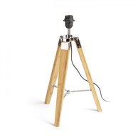 RENDL Stolna lampa, Alvis, bambus/krom, 230V, E27, 28W, bambus/krom