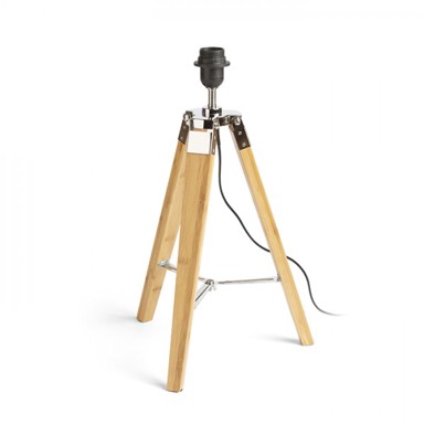 RENDL Stolna lampa, Alvis, bambus/krom, 230V, E27, 28W, bambus/krom