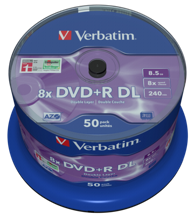 VERBATIM 1x50 DVD-R Double Layer 8x Speed, 8,5 GB matt srebrna