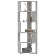 Regal za knjige, kutni, drveni 50x50x179 cm, beton siva