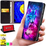 BLUEMOON Futrola tipa novčanik za Motorola Moto E15 i Moto G05 - maska s otiskom + zaštitno staklo 9H