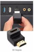 CABLETECH Adapter HDMI kutni 90°, crni