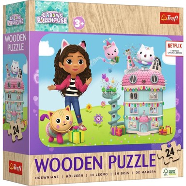 TREFL Drvene puzzle Gabby’s Dollhouse, 24 komada