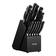 VEVOR Set kuhinjskih noževa, 15 kom, 11,5x21x32 cm, crni