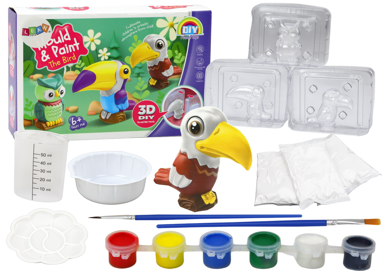 Set kreativne ptice, 3D gipsane boje