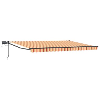 Ručna izvlačivna tenda s LED diodama, 4,5 x 3 m, šarena, antracitni okvir