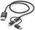 HAMA Adapter 3 u 1 USB-A na Micro USB / USB-C / Lightning, 1.5 m, crni