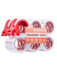 VEVOR Traka za pakiranje 12 rola s dozatorom 47,8x59,4 mm, prozirna
