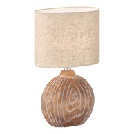 FISCHER & HONSEL Smeđa/bež stolna lampa keramička s tekstilnim sjenilom (visina 39 cm) Tobse 