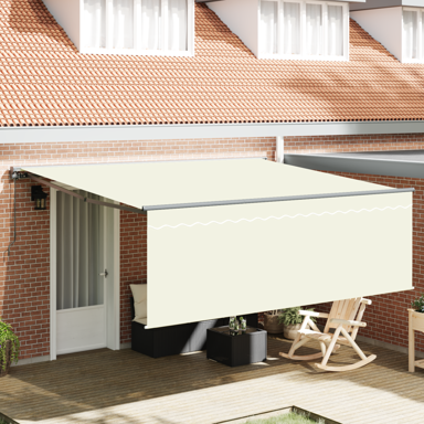 Skrovita tenda 400 × 300 cm, poliester, bež