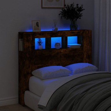 LED uzglavlje boja dimljenog hrasta 120x18,5x103,5 cm