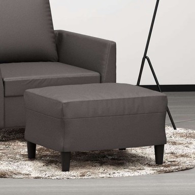 Tabure, 60 x 50 x 41 cm, od umjetne kože, siva