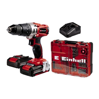 EINHELL Aku udarna bušilica SET TE-CD 18/2 LI-I +64 2X2,0 Ah
