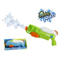 AQUA QUEST Vodeni pištolj, kapacitet 600 ml, doseg 8 m, dvije boje, 43x6,5x17 cm