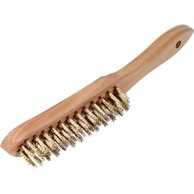 LUX TOOLS ručna žičana čelična četka 4 BASIC drvena