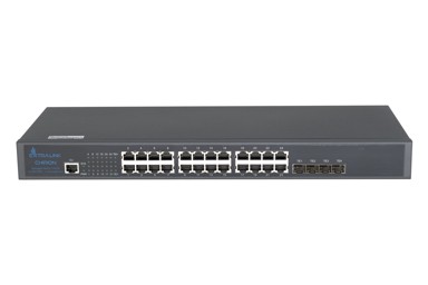 EXTRALINK Switch Chiron, 24x RJ45 1000 Mb/s, 4x SFP+, L3, upravljivi