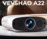 BYINTEK Projektor prijenosni LED VEVSHAO A22, Android, dvostruki WiFi, Bluetooth, stereo zvučnici, daljinski upravljač