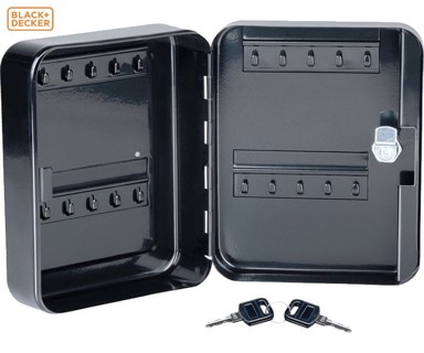 BLACK+DECKER ormarić za ključeve s bravom, metalni, crni