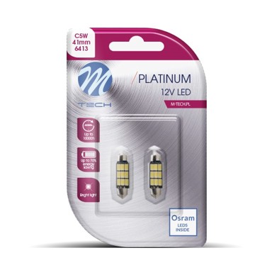 M-TECH Festoon (C5W, C10W) CANBUS 9x SMD5630 LED žarulje 41mm, 5700K, hladno bijela