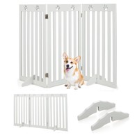 Vrata za pse, drvena, sklopiva, visina 89 cm, bijela