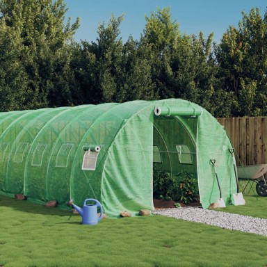 Staklenik s čeličnim okvirom zeleni 60 m² 20 x 3 x 2 m