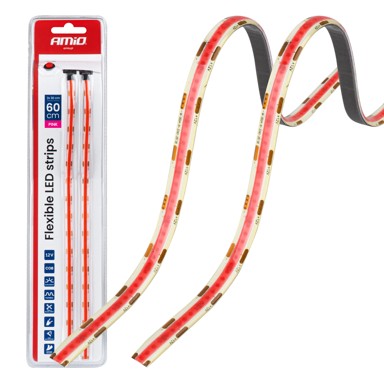 Fleksibilne COB LED trake, ružičaste 2x30 cm, 12V, AMIO-04570