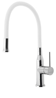 SAPHO Slavina SILI, fleksibilni izljev, stojeća montaža, bijela, krom
