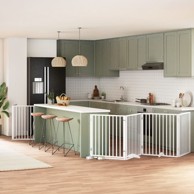 Vrata za pse s vratašcima 6 panela sklopiva 480 cm drvo topole