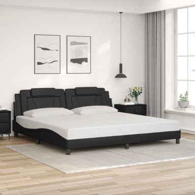 Okvir za krevet s uzglavljem crni 200x200 cm od umjetne kože