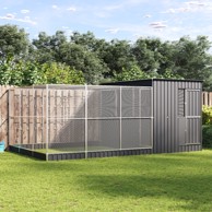 Kavez za ptice s produžetkom srebrni 497x303x216 cm čelični