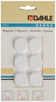 DAHLE Magneti Φ24 mm, bijeli, 6/1
