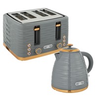 HOMESTAR Set za doručak, kuhalo i toster, 24.1 × 19.5 × 23.2 cm, siva