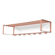 SPINDER DESIGN Metalna zidna vješalica u boji lososa s policom Rex