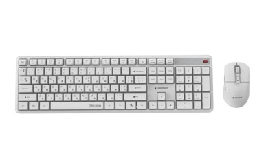 GEMBIRD Set miš i tipkovnica KBS-WMS-01-W-CYRL Silent key Pro Business, bežično, RU, bijela