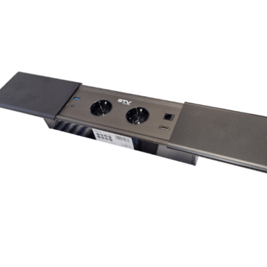 Konzola ugradna 2x šuko, USB A+C, HDMI, RJ45, Prestino, crna