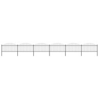 Vrtna ograda s ukrasnim kopljima (1,25-1,5) x 10,2 m čelična crna