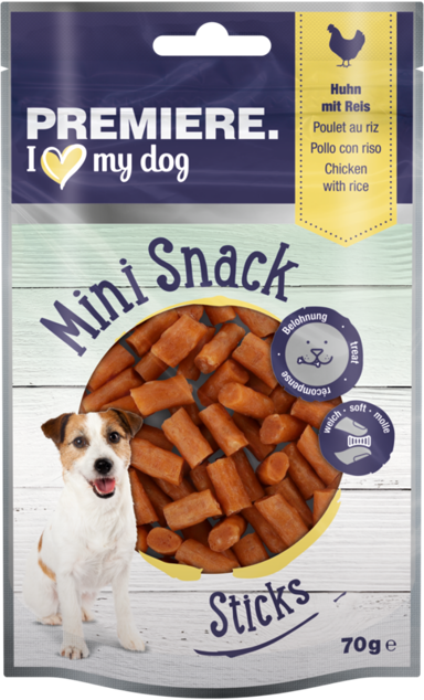 PREMIERE Poslastica za pse Mini Snack Sandwich, piletina i riža, 70 g