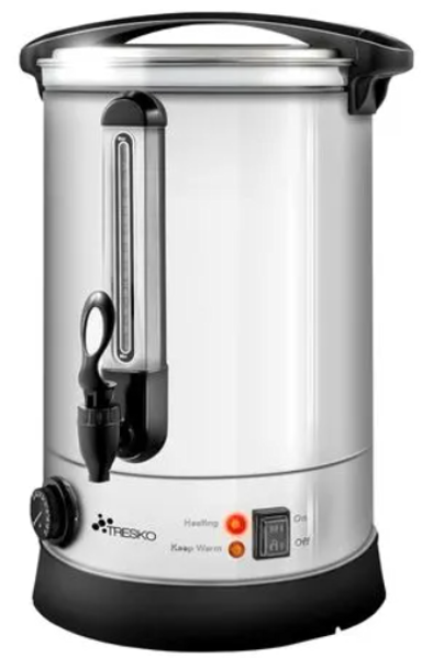 TRESKO Grijač za kuhano vino 20 l, srebrni