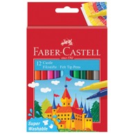 FABER-CASTELL Flomasteri školski, 554201, 12 boja