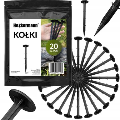 Klinovi za agrotkaninu, 16 cm, 20 kom., crni