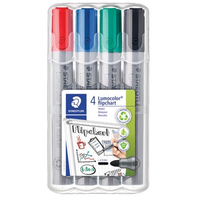 STAEDTLER Marker Flipchart 2mm pk4 reciklirani Lumocolor 356 WP4 sortirano