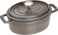 STAUB Ovalni lonac Cocotte, lijevano željezo, 15 cm, grafitno sivi