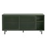 UNIQUE FURNITURE Tamno zelena metalna niska komoda s kliznim vratima, 160x75 cm Veep