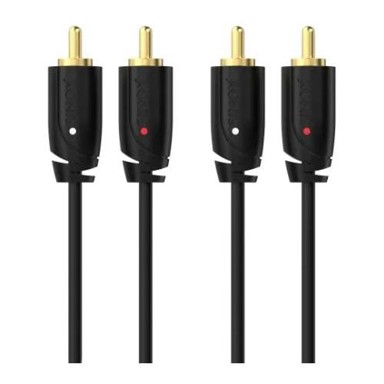 SINOX RCA audio kabel 2 RCA na 2 RCA 1 m, crna