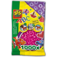 SES CREATIVE Perlice za glačanje, Beedz, neon ružičasta, 1000 kom