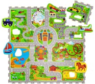Podloga puzzle za djecu - zabavni park 120 x 120 x 1,2 cm